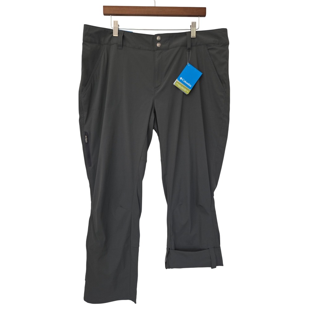 Columbia Saturday Trail Pant Active Women 18W Short Grey NWT $70 AW8761-028